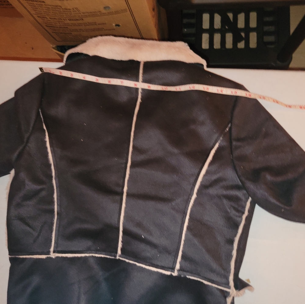 Women's Black and Cream Jacket With 2 Pockets Size Small Med - Picture 6 of 11